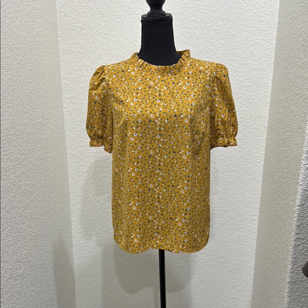 Floral Mustard Top
